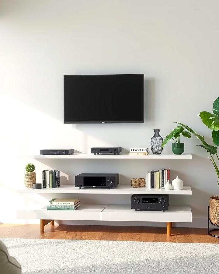 Floating Console Shelves for a Sleek Look - 30 Living Room Shelf Ideas