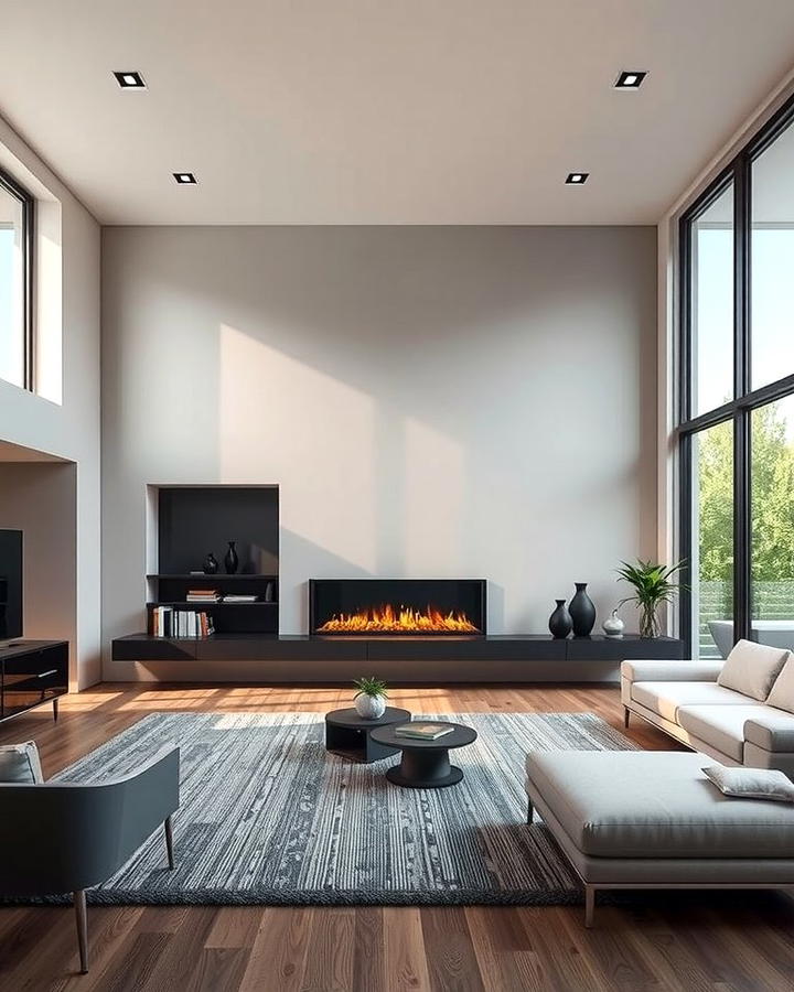 Floating Fireplace for a Contemporary Look - 25 Off-center Fireplace Ideas