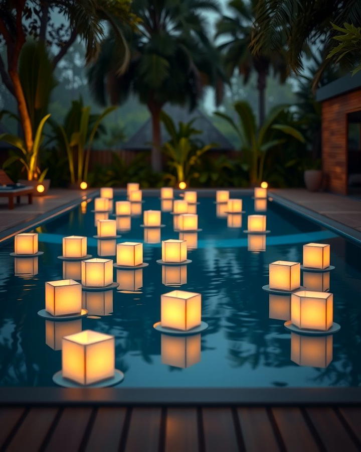 Floating Pool Lanterns - 25 Pool Decor Ideas