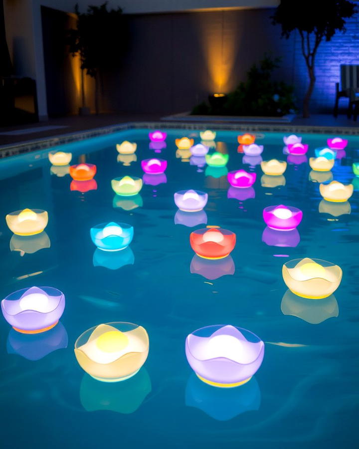 Floating Pool Lights - 25 Pool Patio Ideas