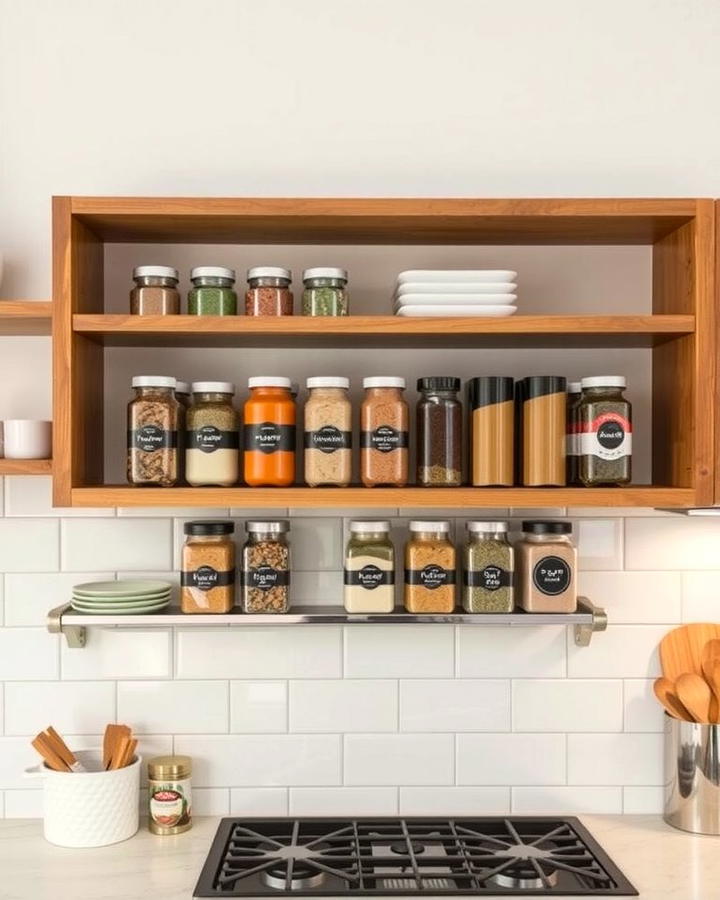 Floating Shelf Spice Rack - 25 Spice Rack Ideas