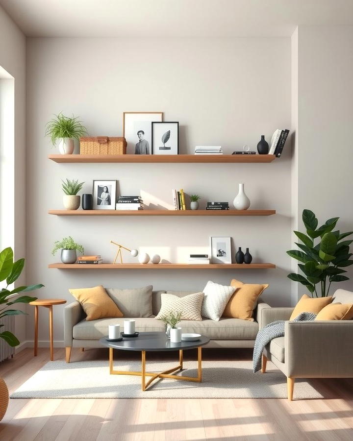 Floating Shelves - 30 Living Room Furniture Ideas