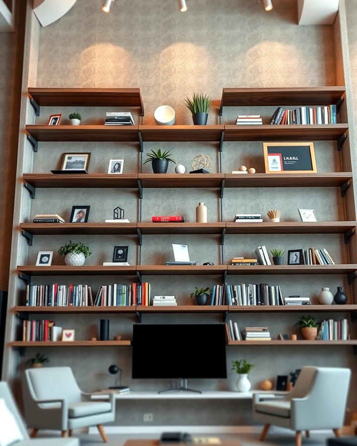 Floating Shelves for Heightened Storage - 30 High Ceiling Tall Wall Decor Ideas