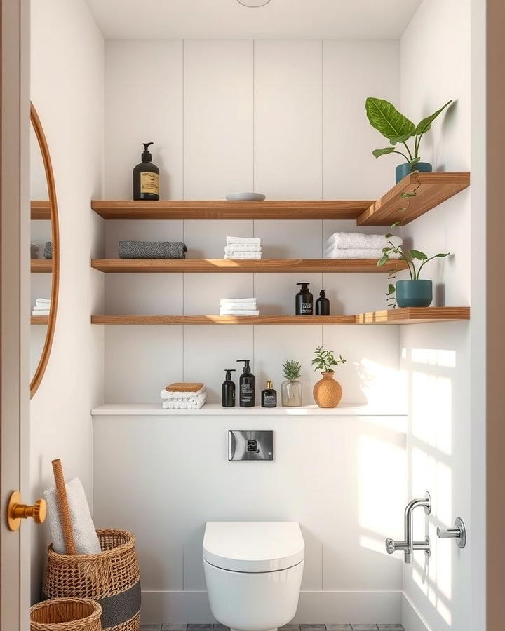 Floating Shelves for Storage - 25 Teen Bathroom Ideas