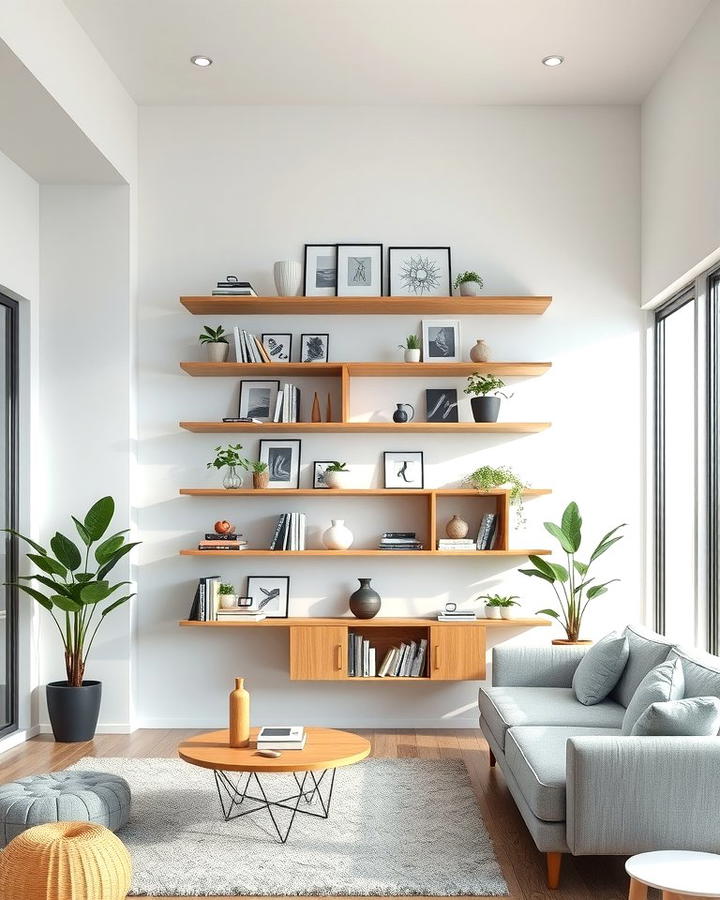 Floating Shelves for a Minimalist Look 2 - 30 Living Room Shelf Ideas