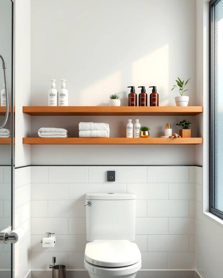 Floating Shelves for a Minimalist Touch - 25 Over Toilet Storage Ideas