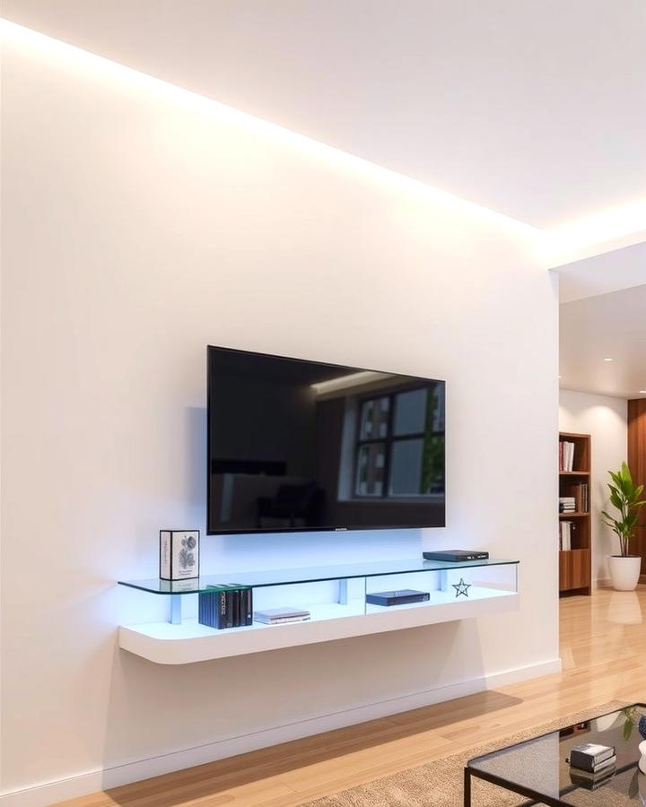 Floating TV Stand with LED Lighting - 25 Tv Stand Ideas