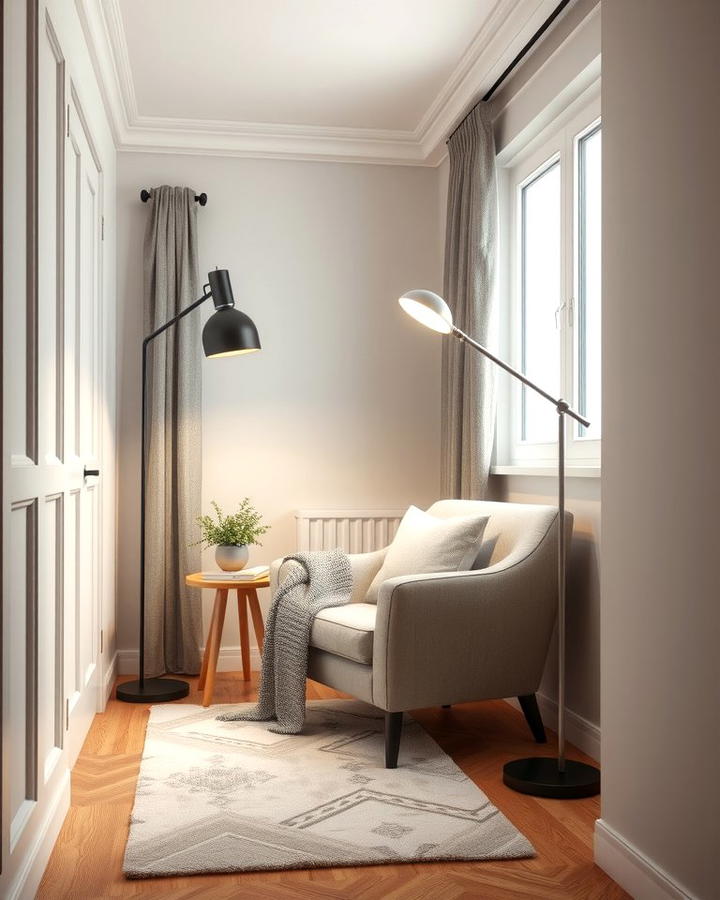 Floor Lamps with Slim Profiles - 25 small bedroom lighting ideas