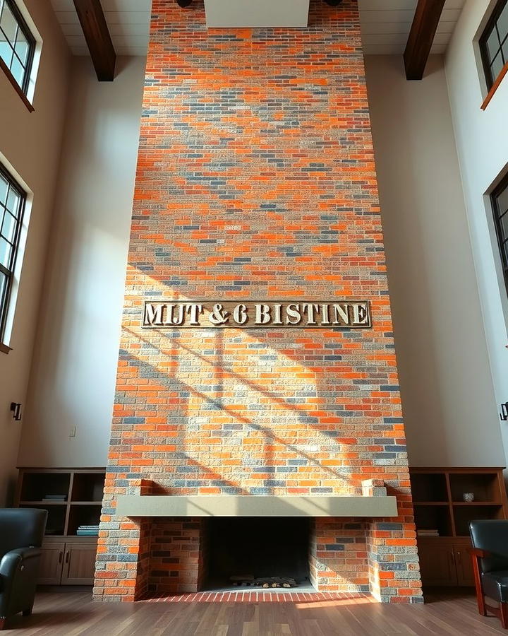 Floor to Ceiling Brick Fireplace Statement - 25 Rustic Brick Fireplace Ideas