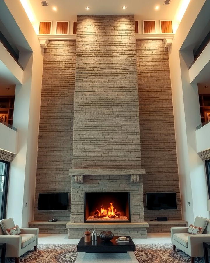 Floor to Ceiling Fireplace Wall - 30 Fireplace Wall Ideas