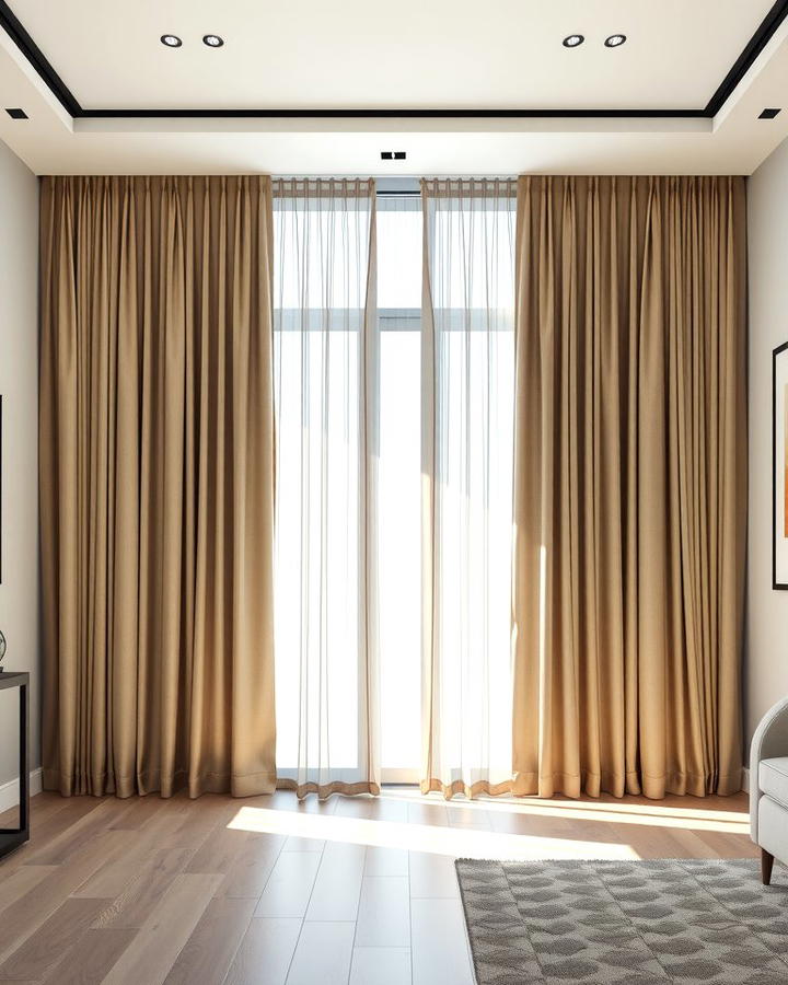 Floor to Ceiling Panels for a Luxurious Look - 25 Sliding Door Curtain Ideas