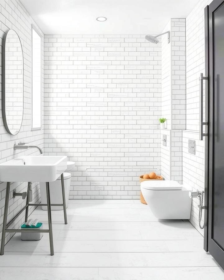 Floor to Ceiling Tiling - 25 Scandinavian Bathroom Ideas