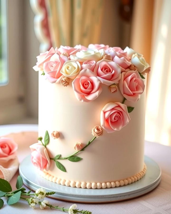 Floral Buttercream Cake - 25 Small Wedding Cake Ideas