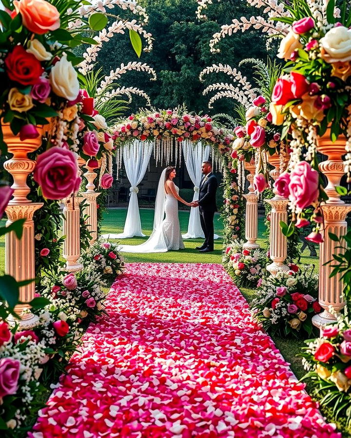 Floral Carpet Path - 25 Wedding Entrance Ideas