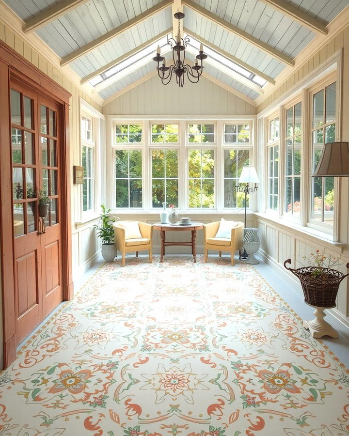 Floral Designs for Whimsical Beauty - 25 Painted Floor Ideas