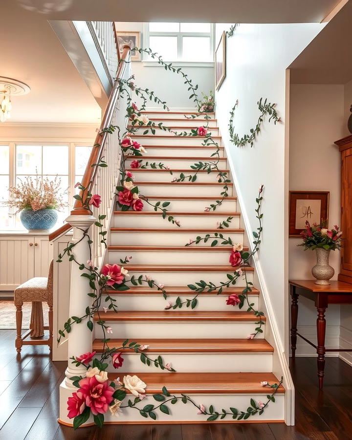 Floral Motifs - 25 Painted Stair Ideas