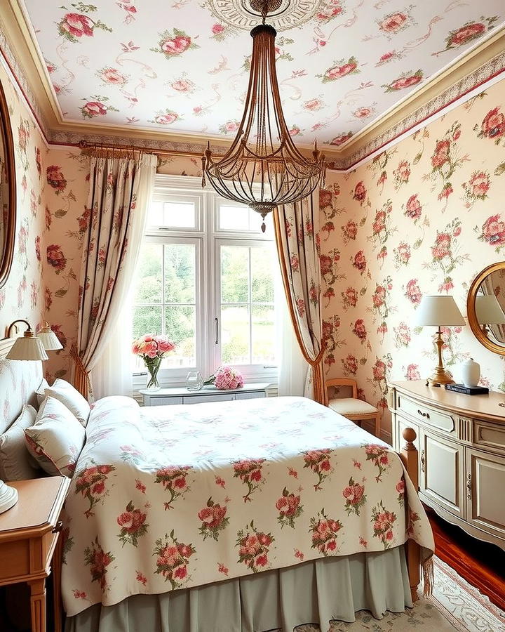 Floral Patterns - 30 French Bedroom Decor Ideas