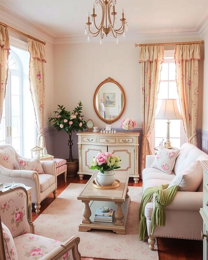 Floral Patterns Everywhere - 25 Shabby-chic Style Living Room Ideas