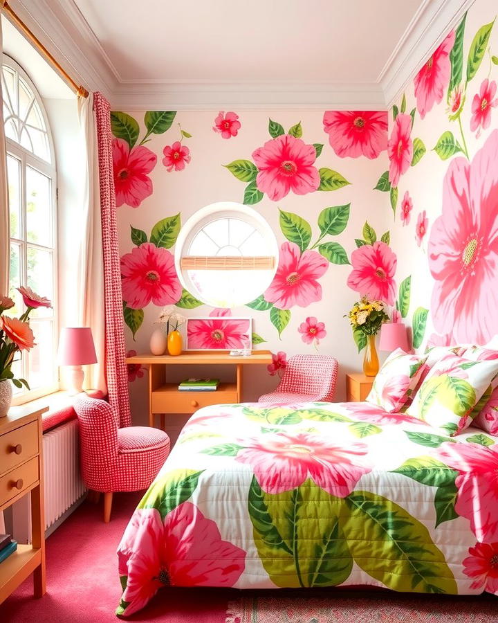 Floral Patterns for a Fresh Look - 25 Pink and Green Bedroom Ideas