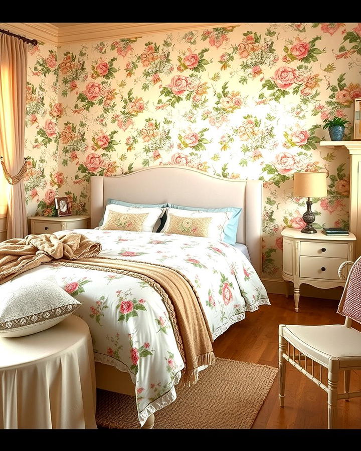 Floral Patterns - 25 Paris-themed Bedroom Ideas