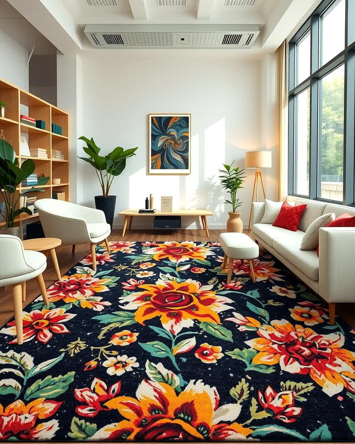 Floral Rugs for a Fresh and Inviting Feel - 25 Office Rug Ideas