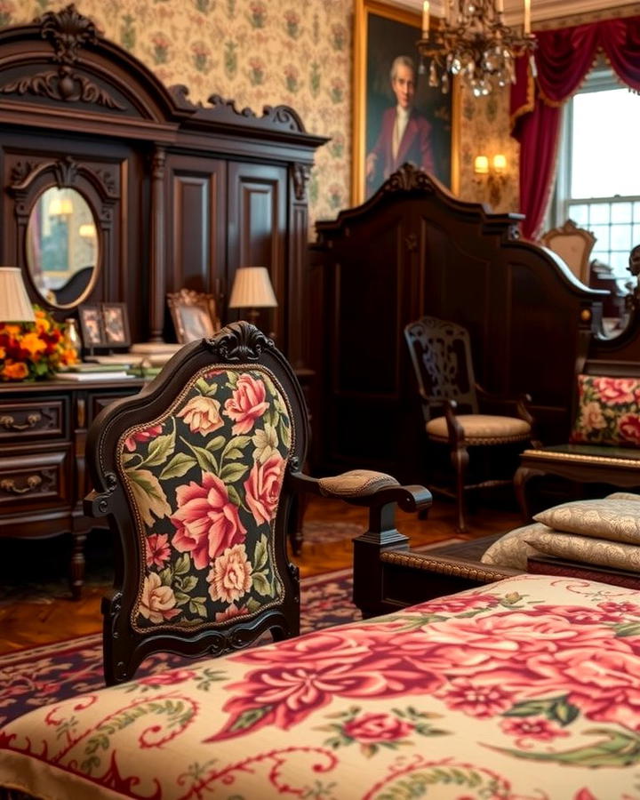 Floral Upholstery - 25 Victorian Bedroom Ideas