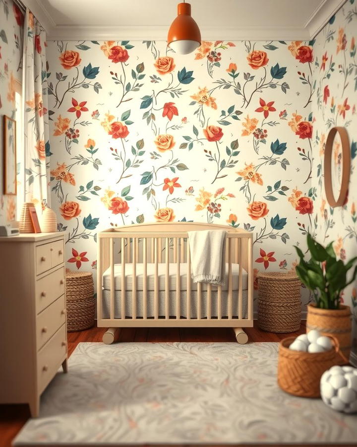 Floral Wall Coverings - 25 Nursery Wall Decor Ideas