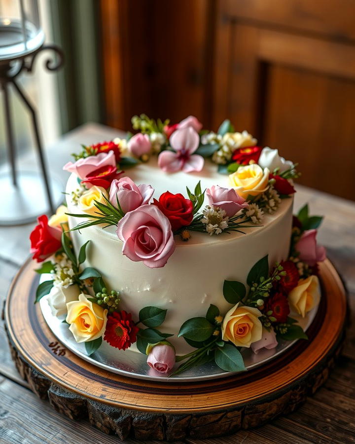 Floral Wreath Cake - 25 Small Wedding Cake Ideas