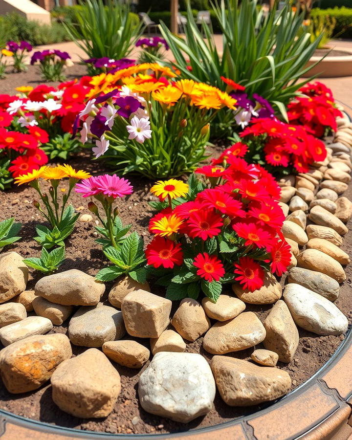 Flower Bed Highlights - 25 River Rock Edging Ideas