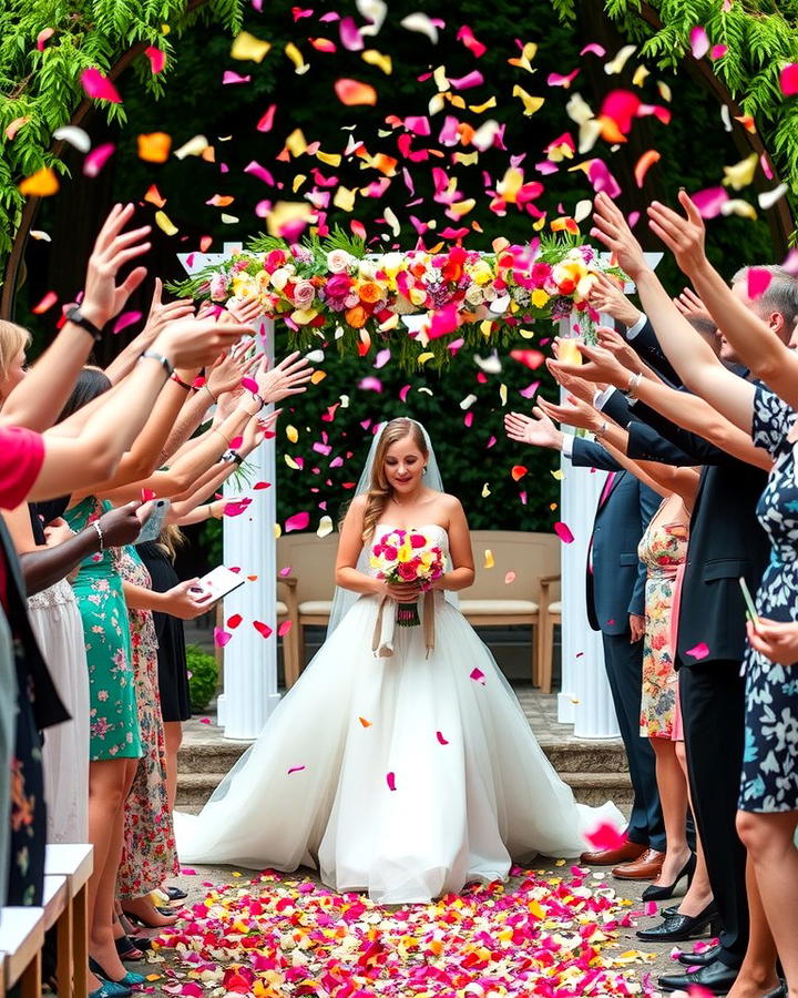 Flower Petal Shower Entrance - 25 Wedding Entrance Ideas