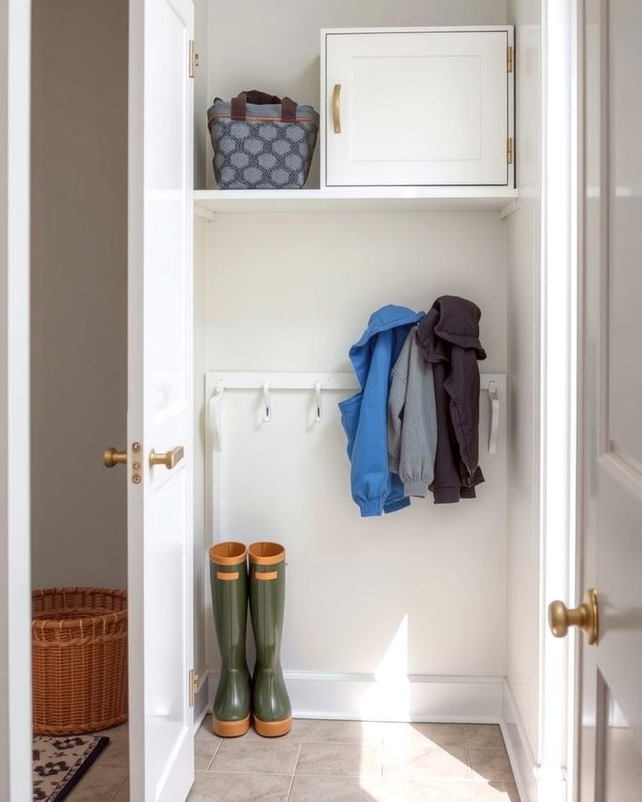 Fold Down Drying Rack for Wet Gear - 25 Small Mudroom Ideas