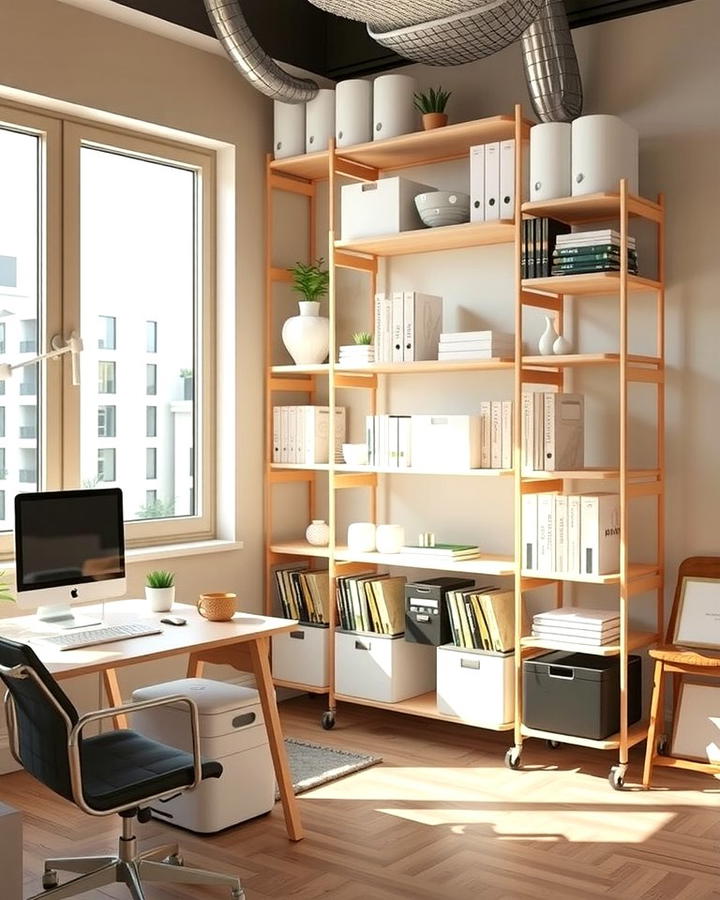 Foldable Shelves for Temporary Needs - 25 Office Shelving Ideas