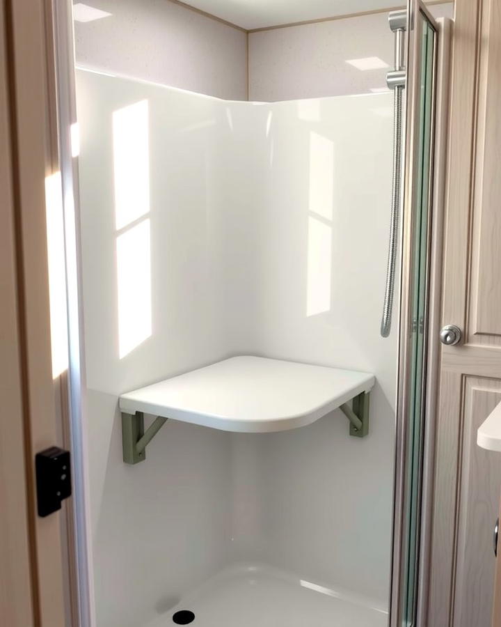 Foldable Shower Bench - 25 Small Rv Bathroom Ideas