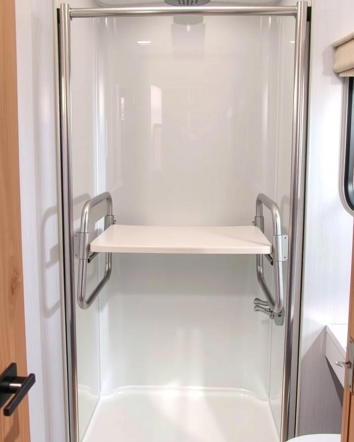 Foldable Shower Benches - 25 Small Rv Bathroom Ideas