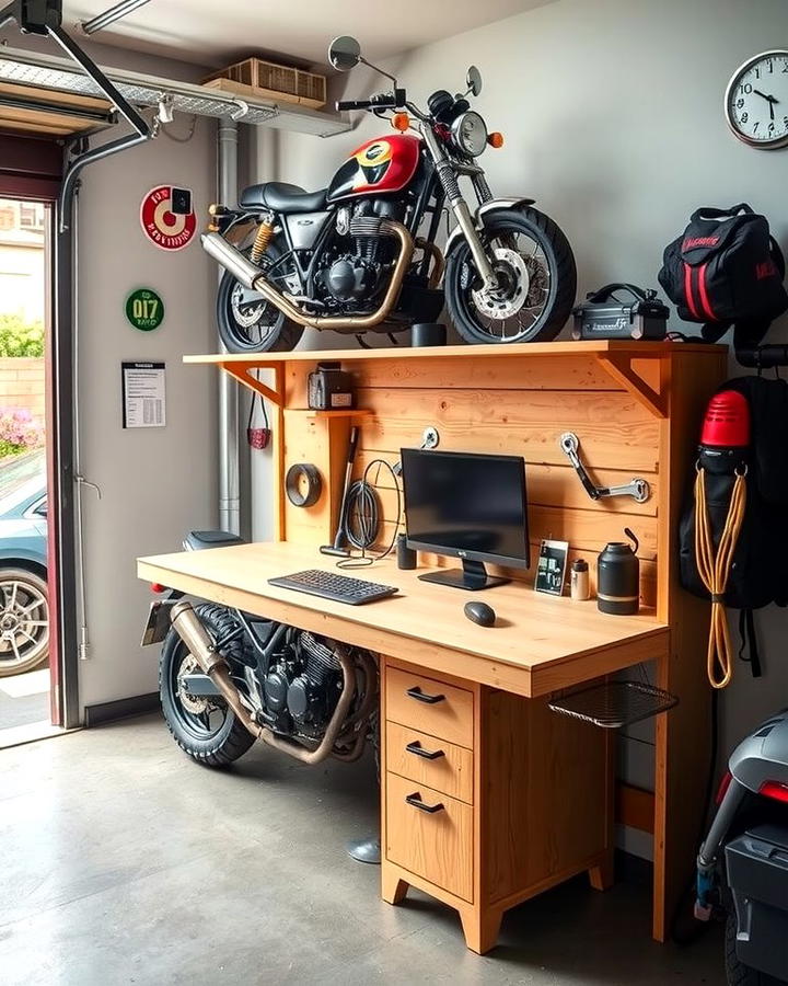 Foldable Workbench - 25 Motorcycle Garage Ideas