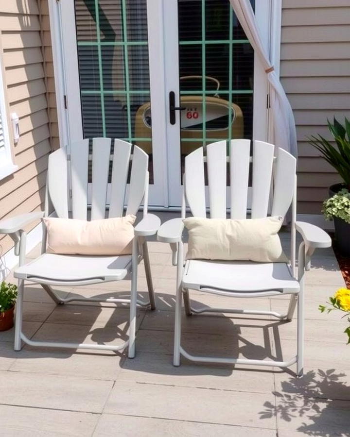 Folding Deck Chairs - 25 Small Backyard Patio Ideas