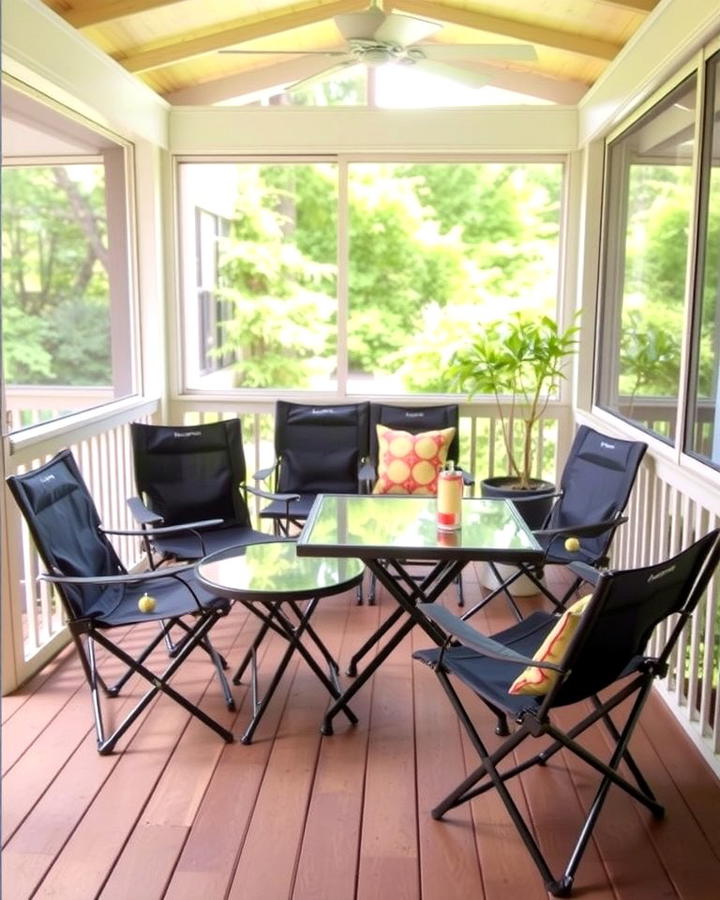 Folding Furniture - 25 Small Screened-in Porch Ideas