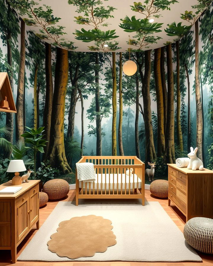 Forest Inspired Wall Murals - 25 Woodland Nursery Ideas