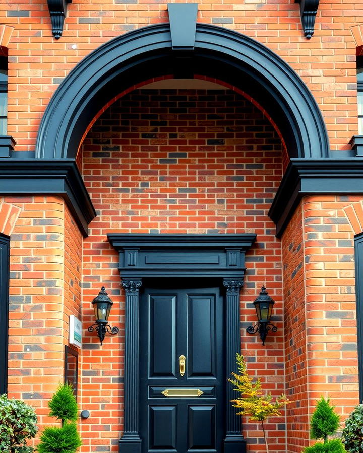 Frame Arches with Black Trim - 25 Red Brick House with Black Trim Design Ideas