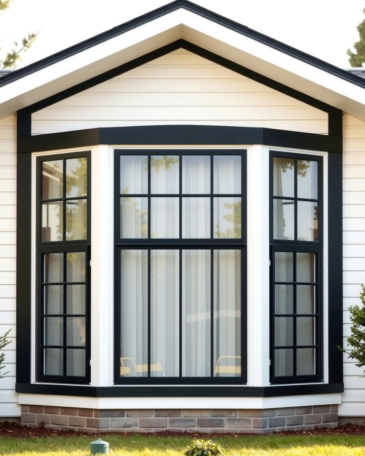 Framed Views Black Trim Around Large White Windows - 30 single story white house black trim