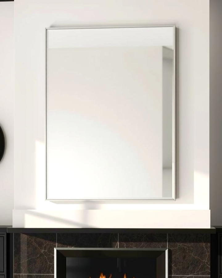 Frameless Mirror for a Sleek Look - 25 Mirror Over Fireplace Ideas