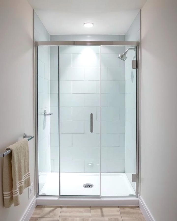 Frameless Shower Doors for Minimalism - 25 Small Bathroom Walk-in Shower Ideas