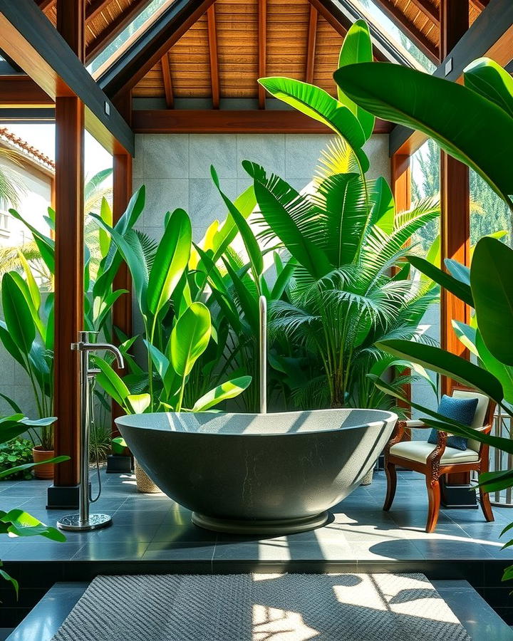 Freestanding Bathtub for Luxurious Appeal - 25 Tropical Bathroom Ideas