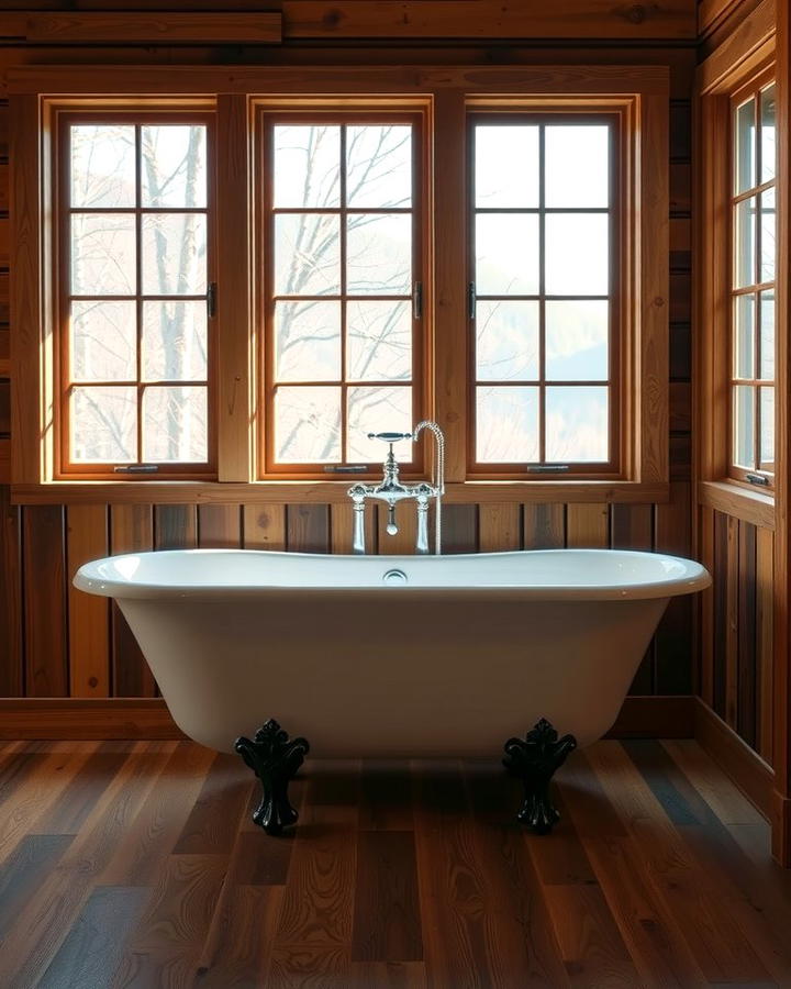 Freestanding Clawfoot Tub - 25 Rustic Bathroom Ideas