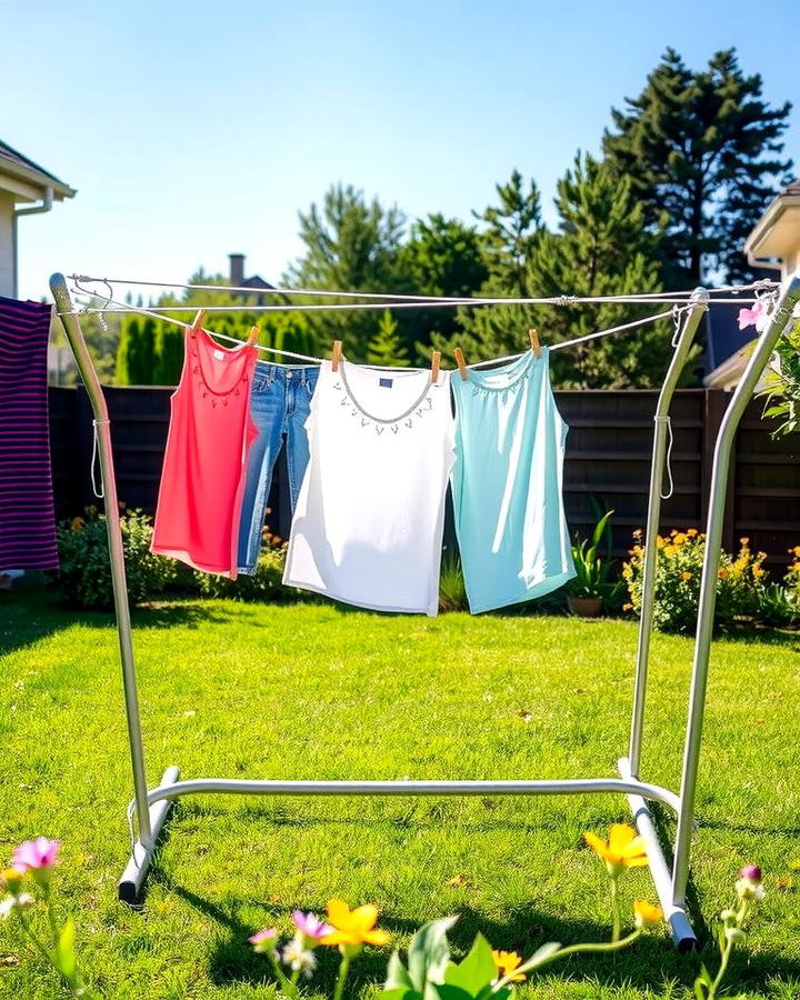 Freestanding Clothesline for Flexibility - 25 Outdoor Clothesline Ideas