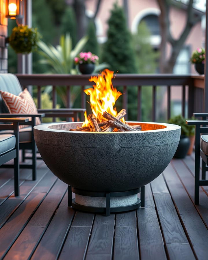 Freestanding Fire Bowl - 25 Porch Fireplace Ideas