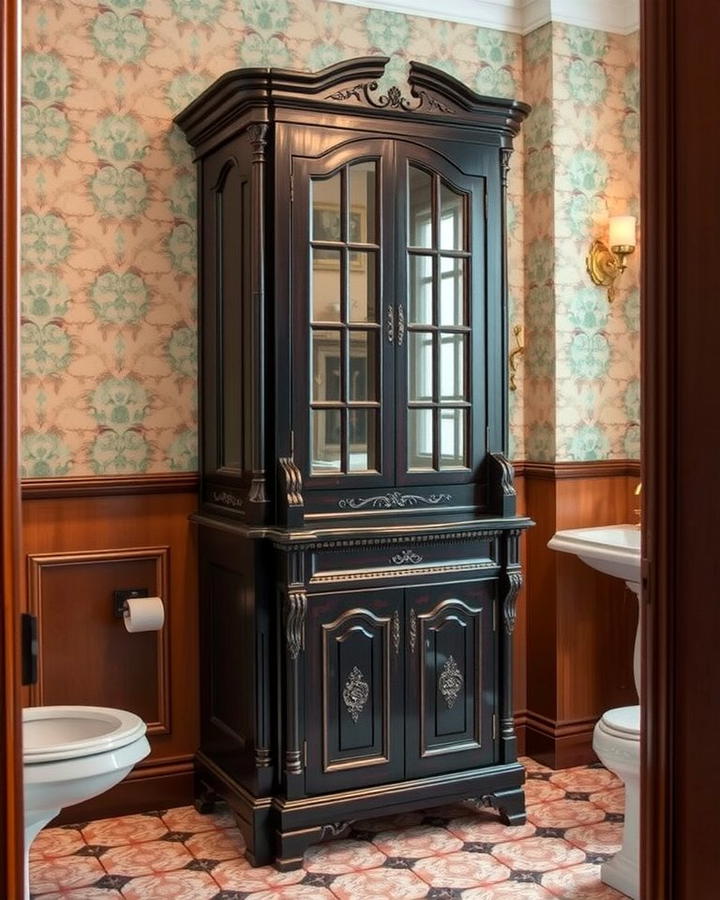 Freestanding Linen Cabinets - 25 Victorian Bathroom Ideas