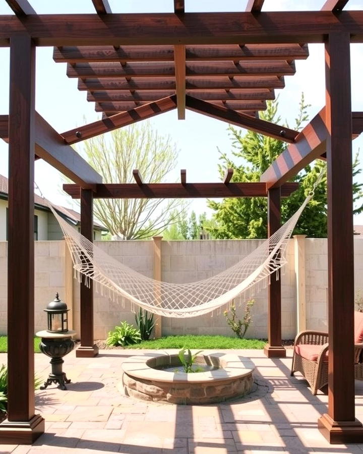 Freestanding Pergola with Hammock - 25 Patio Pergola Ideas