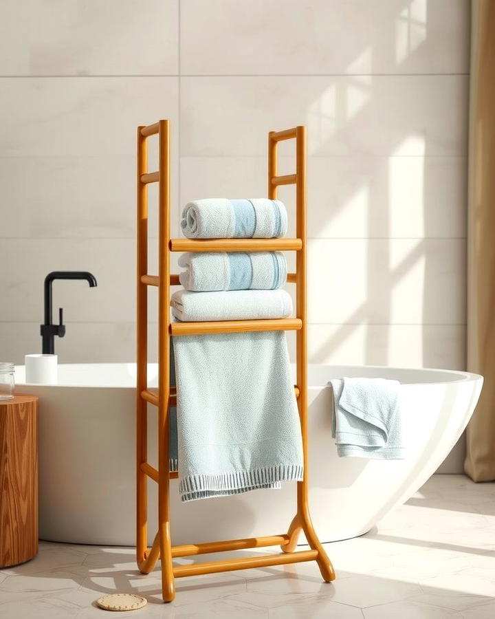 Freestanding Towel Stand - 25 Towel Display Ideas