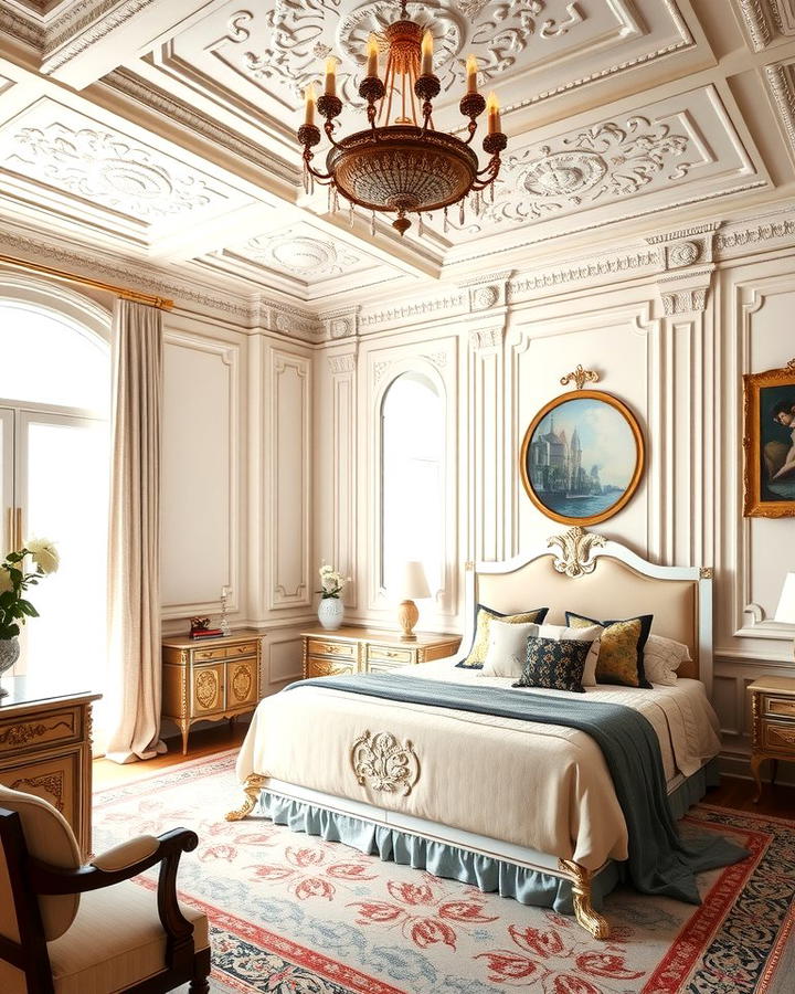 French Crown Molding - 25 Paris-themed Bedroom Ideas